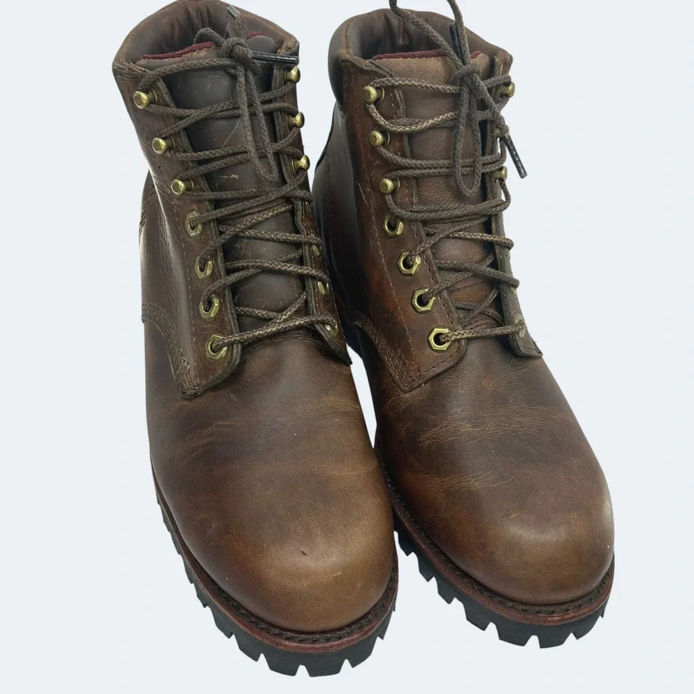 Vintage L.L. Bean Gorpcore Work Boots 8 D Leather Heritage Rugged Brown Utility